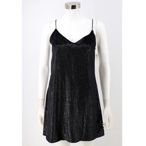 Topshop NEW Black Glitter Velvet Mini Slip Dress
